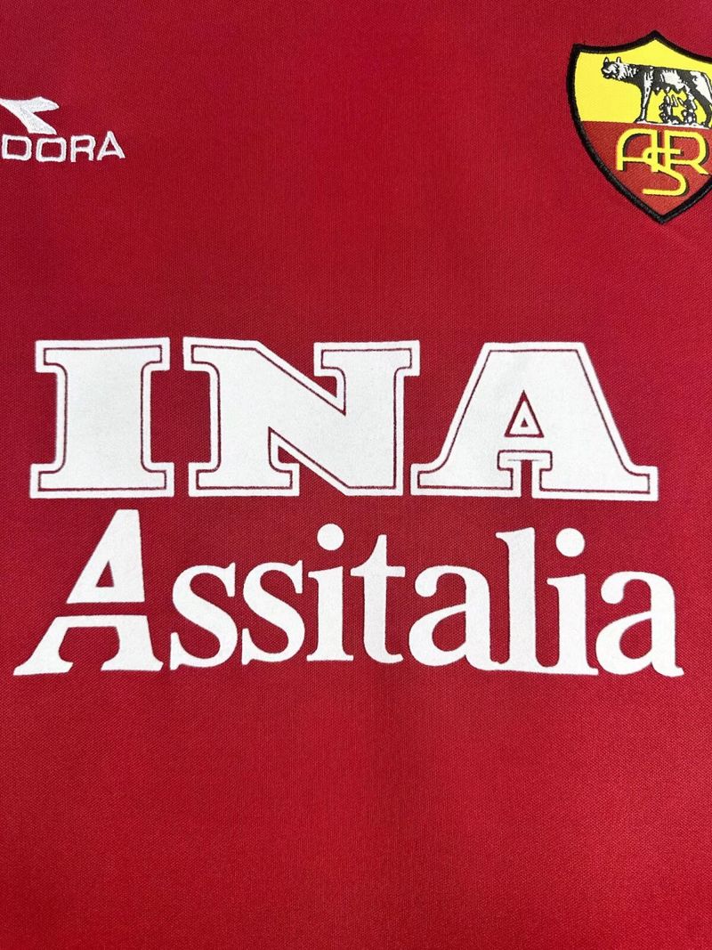 AS Roma 1998/1999 Local Manga Larga - Versión Fan [Adulto]