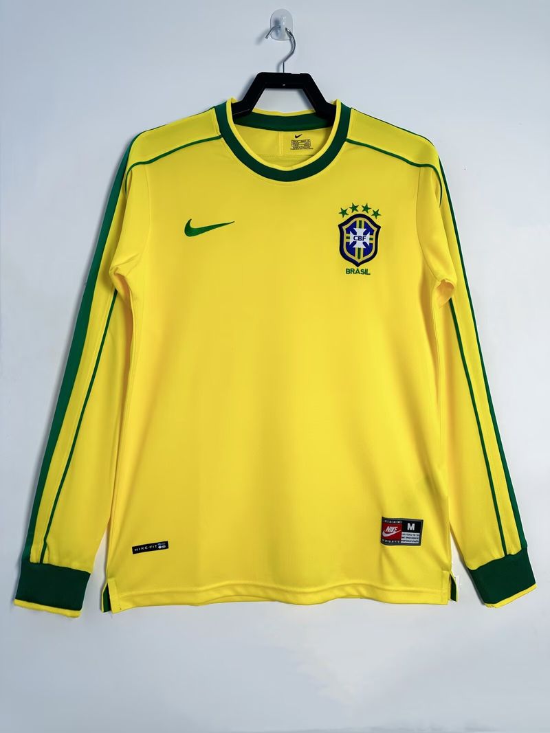 Camiseta Local Manga Larga Selección de Brasil 1998 - Aficionado [Adulto]