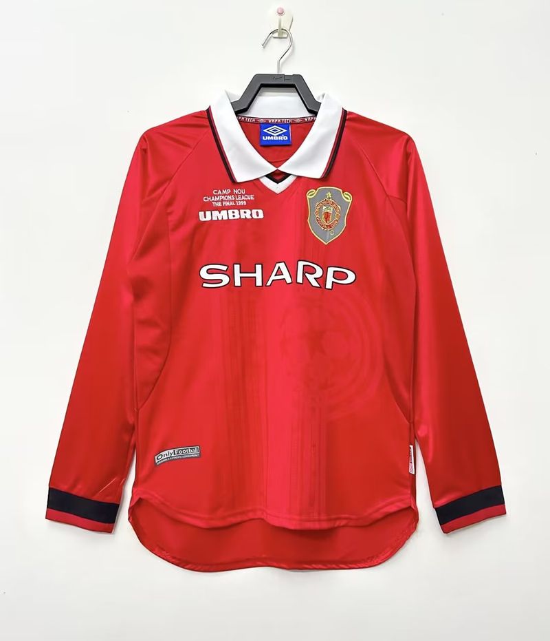 Manchester United 1999/2000 Domicile Manches Longues - Version Joueur [Adulte]