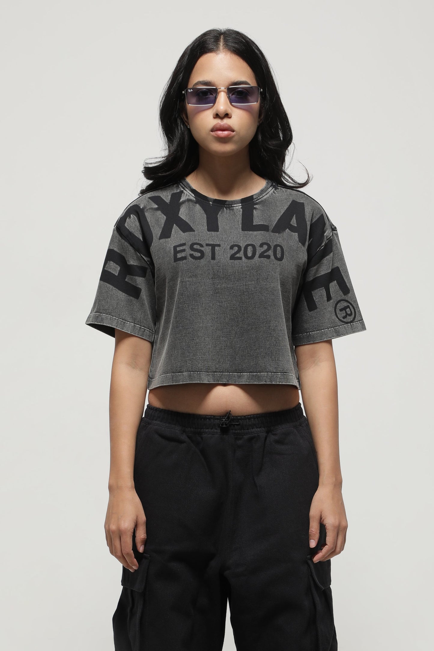 RX COAL BLACK CROP TOP
