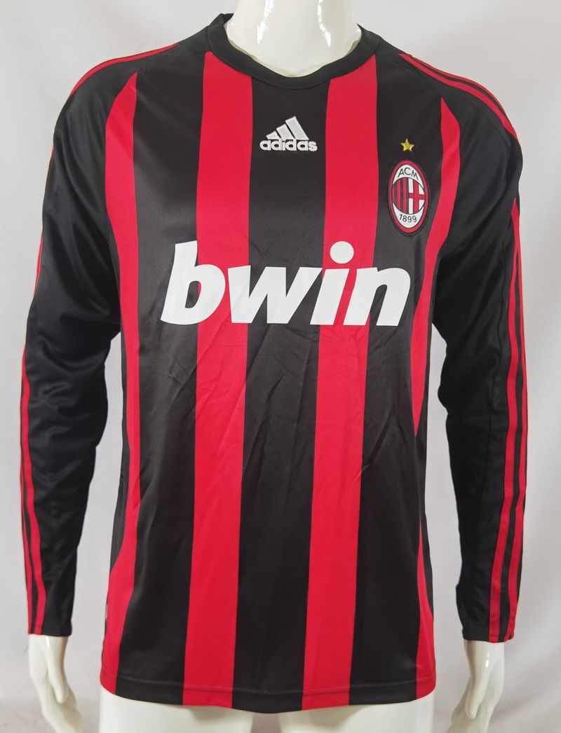 AC Milan 2008/2009 Home Long Sleeve - Fan Version Adult
