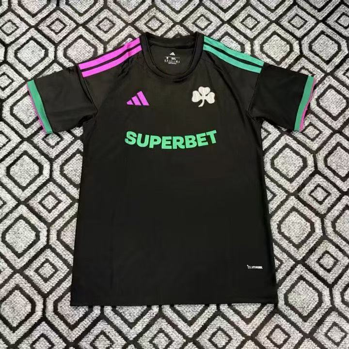 Panathinaikos 2026/2027 black special edition fan jersey with pink and green details