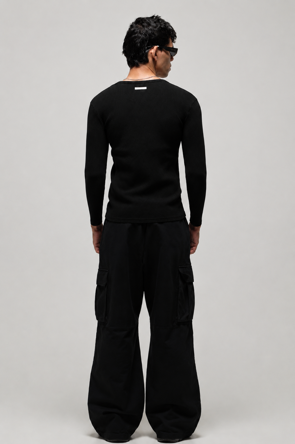 RX Ribbed Henley Black