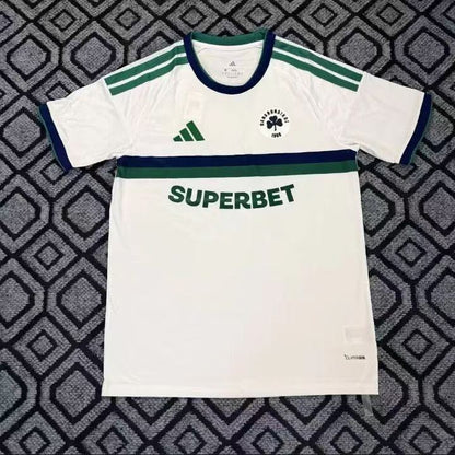 Front view of Panathinaikos 2026/2027 white away fan jersey with green details