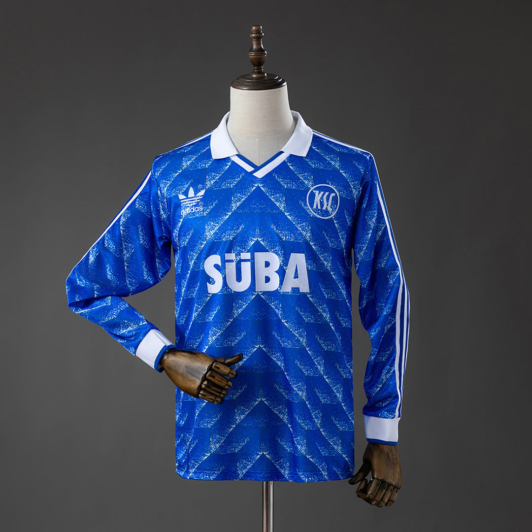 Retro Karlsruher 1989-1990 Home Manga Larga Aficionado