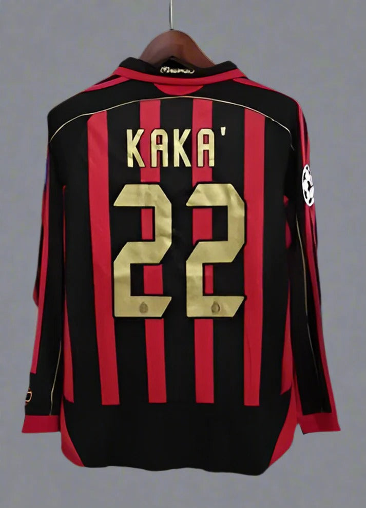 AC Milan 2006/2007 Local Manga Larga - Versión Fanático [Adulto]