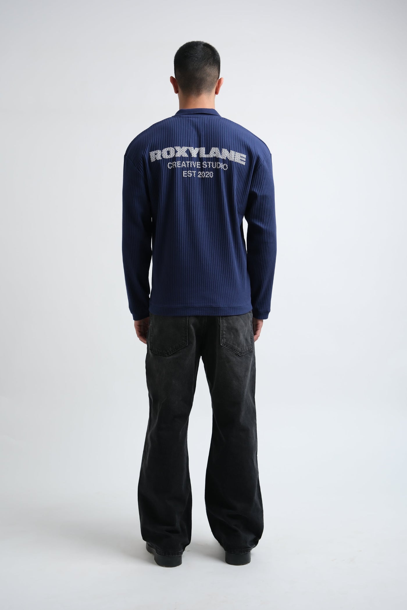 RX Ribbed Polo Navy