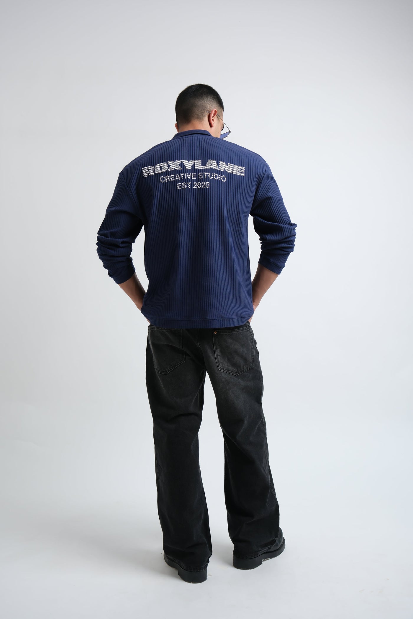 RX Ribbed Polo Navy