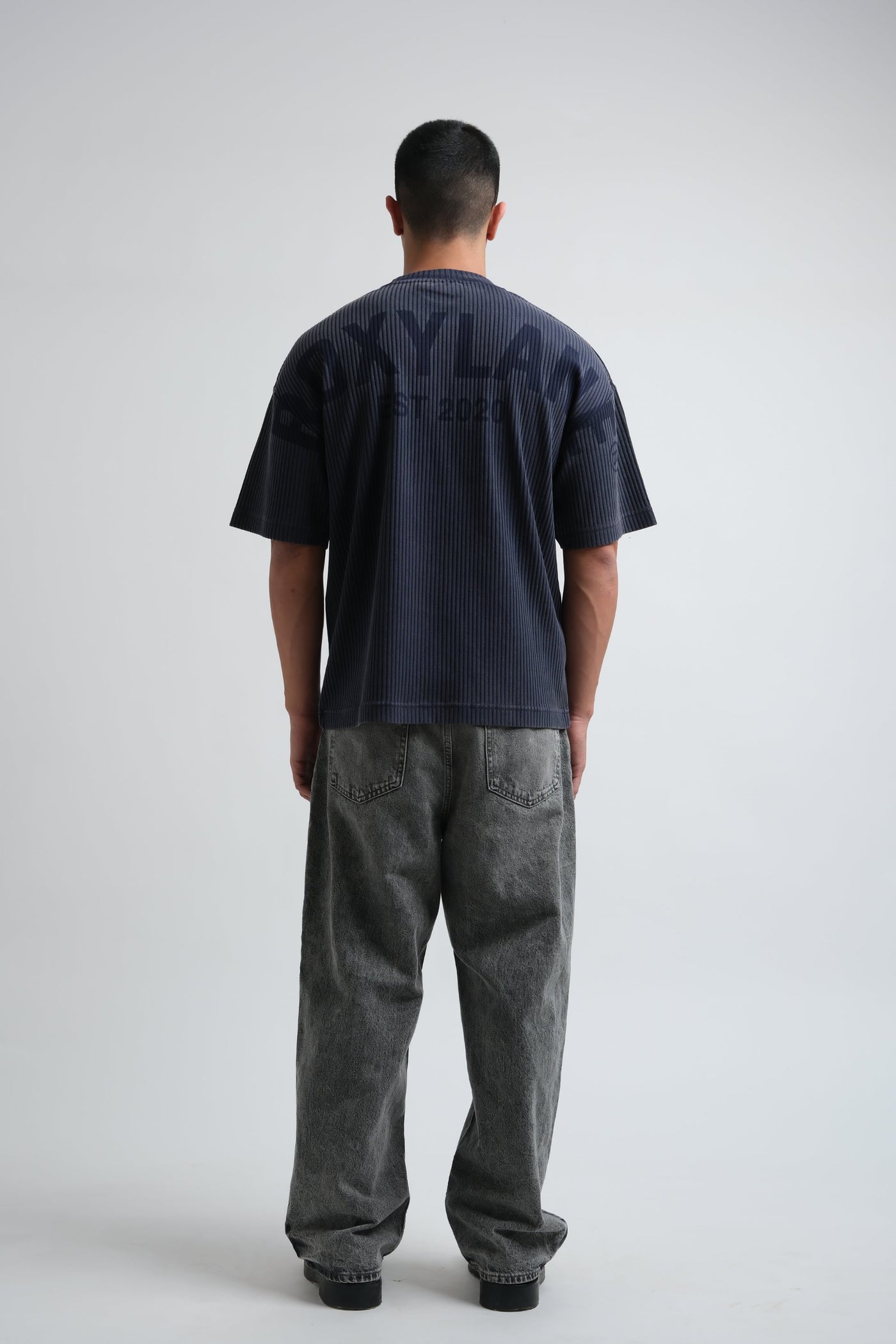 RX Camiseta de canalé azul oscuro