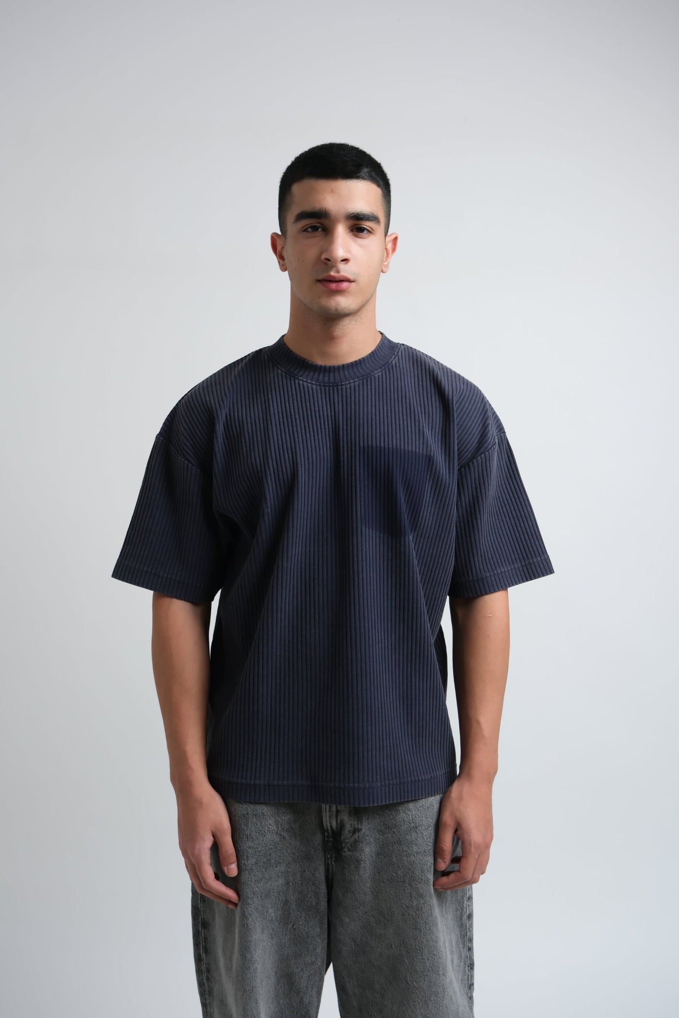RX Camiseta de canalé azul oscuro