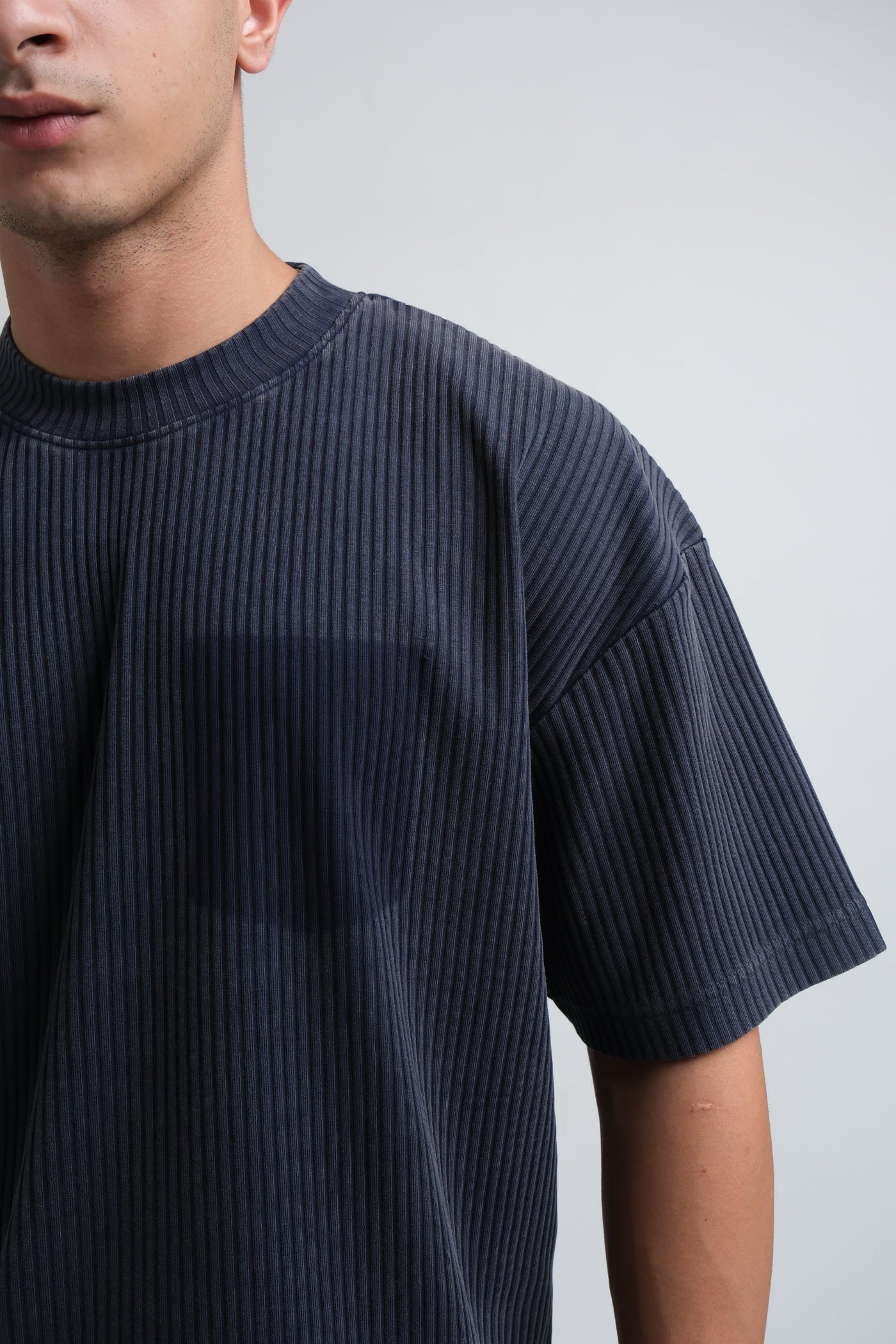 RX Camiseta de canalé azul oscuro