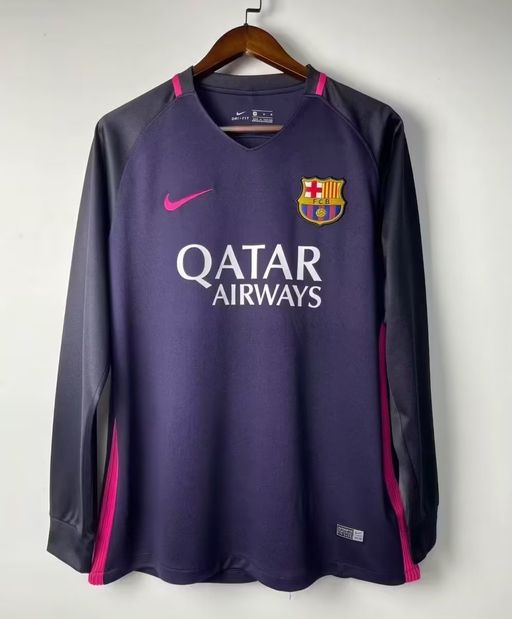 FC Barcelone 2016/2017 Extérieur Manches Longues - Version Fan [Adulte]