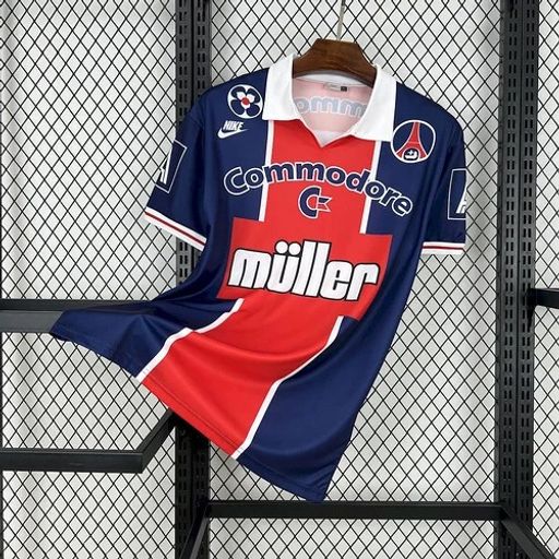 Camiseta retro de aficionado del Paris Saint-Germain 1991-1992 local