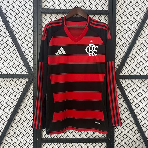 CR Flamengo 2025/2026 Local Manga Larga - Versión Fan [Adulto]
