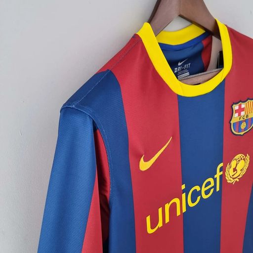 FC Barcelone 2010/2011 Domicile Manches Longues - Version Fan [Adulte]