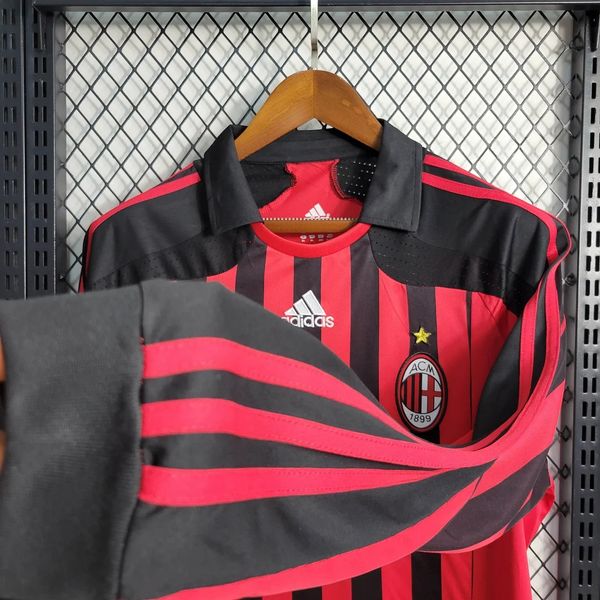 AC Milan 2007/2008 Local Manga Larga - Versión Fan [Adulto]