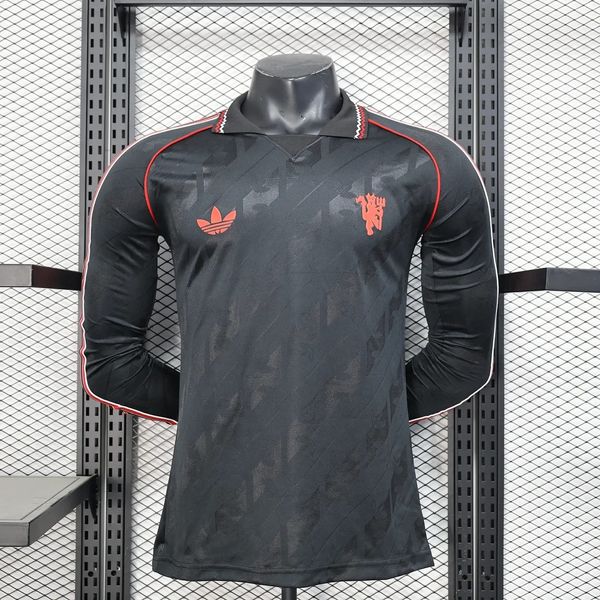 Manchester United 2025/2026 Local Manga Larga - Versión Fan [Adulto]