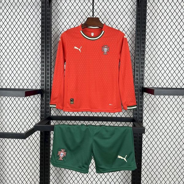 Maillot Domicile Portugal 2025/2026 Manches Longues - Version Fan [Enfants]