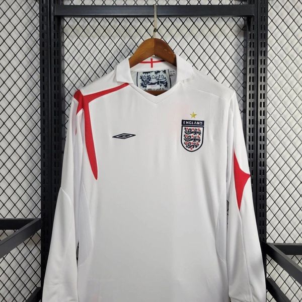 Camiseta de aficionado retro de Inglaterra 2006 de manga larga