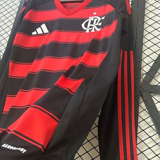 CR Flamengo 2025/2026 Local Manga Larga - Versión Fan [Adulto]