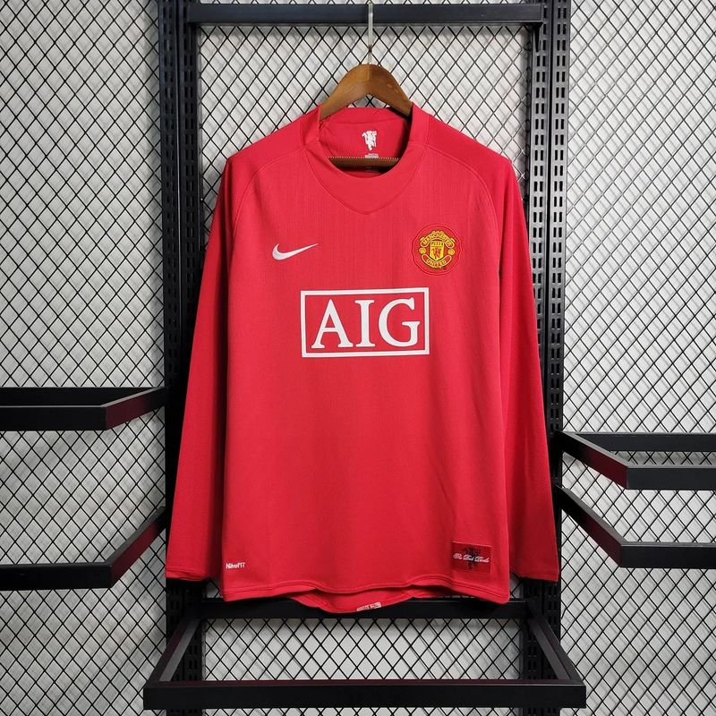 Maillot domicile à manches longues Manchester United 2007/2008 - Version supporter [Adulte]