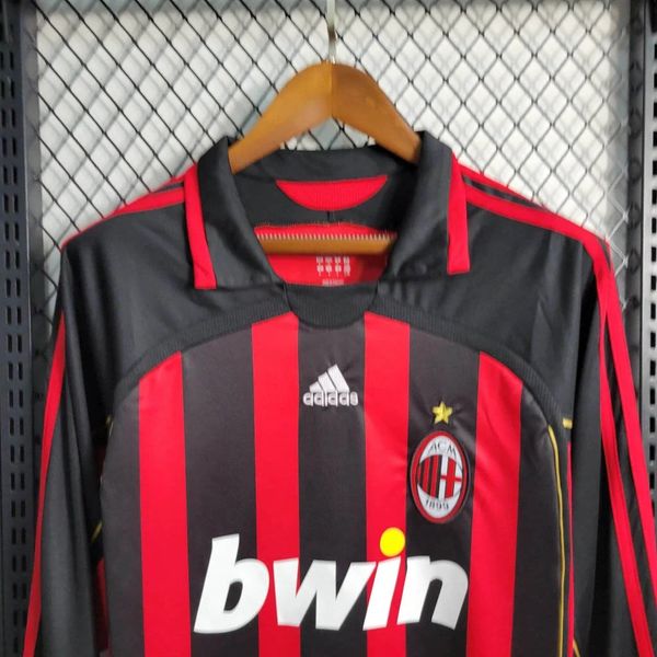 AC Milan 2006/2007 Local Manga Larga - Versión Fanático [Adulto]
